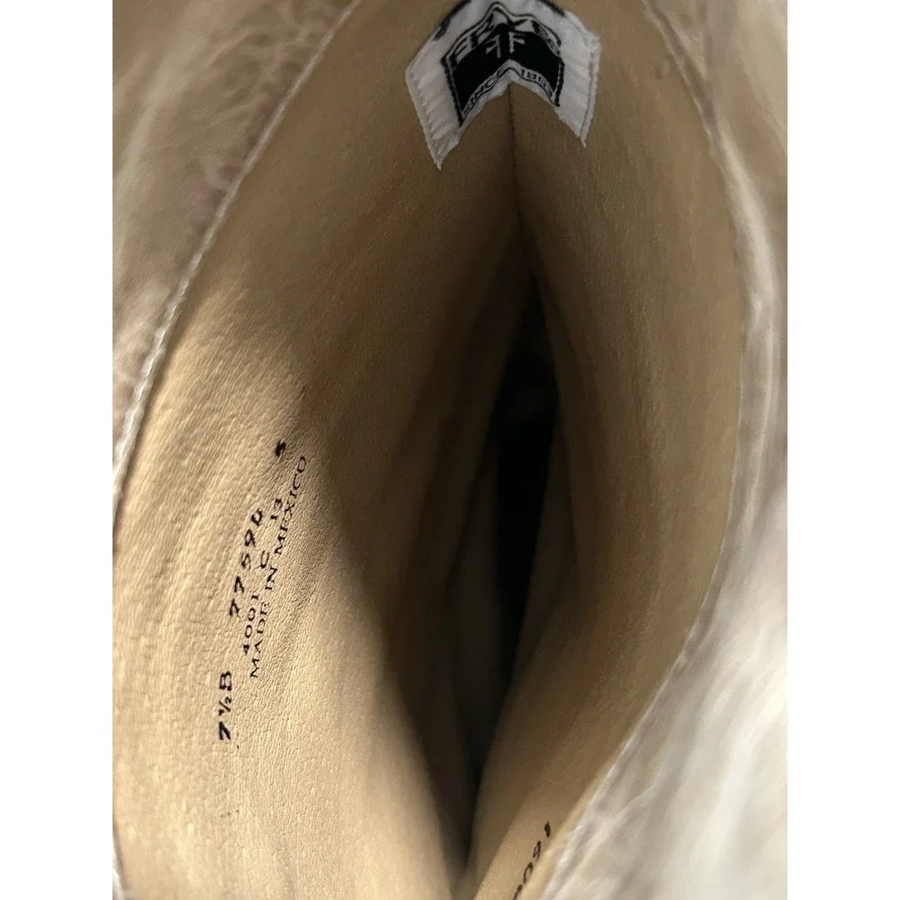 Frye Jane Tall Cuff OTK Boots Leather Fold Over Beige Sz 7.5B $390